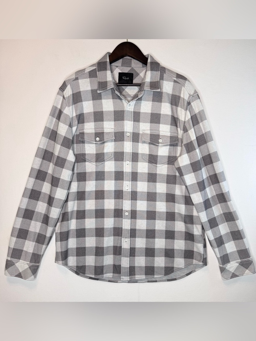 Rails Sampson‎ Flannel Shirt men’s XL gray white check long sleeve button down